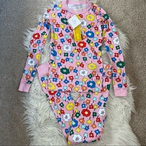 NWT girls Hanna Andersson long john long sleeve floral pajama PJ set 140